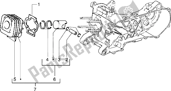 All parts for the Cylinder-piston-wrist Pin, Assy of the Piaggio Sfera RST 80 1994