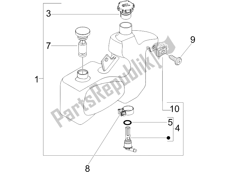 Tutte le parti per il Serbatoio Dell'olio del Piaggio Liberty 50 2T Sport 2006