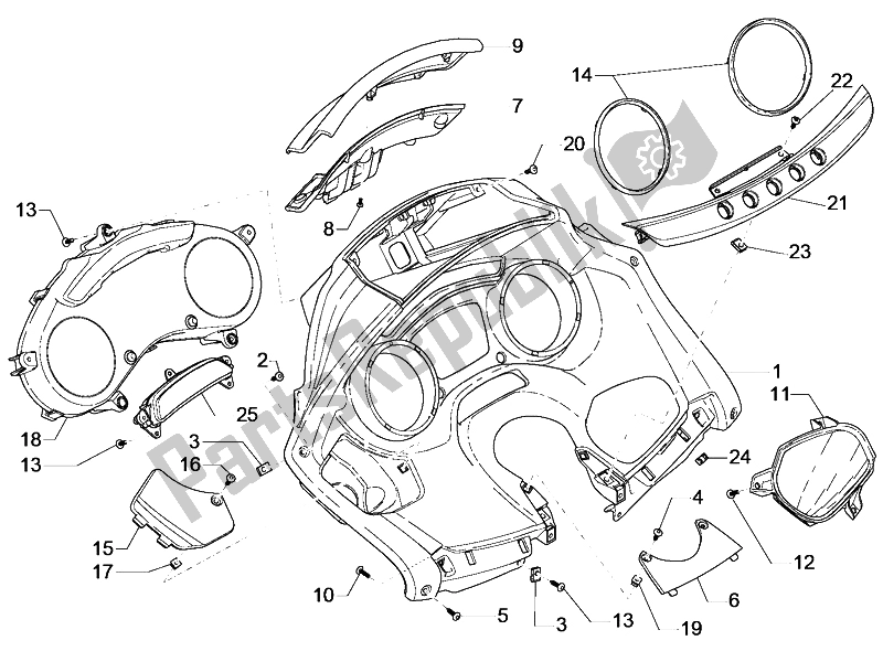 Todas las partes para Tablero Combinado De Medidor de Piaggio MP3 500 Sport Business ABS USA 2015