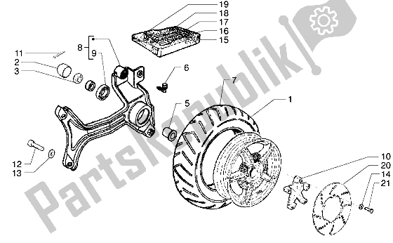 Wszystkie części do Tylne Ko? O Piaggio Hexagon GTX 180 1999