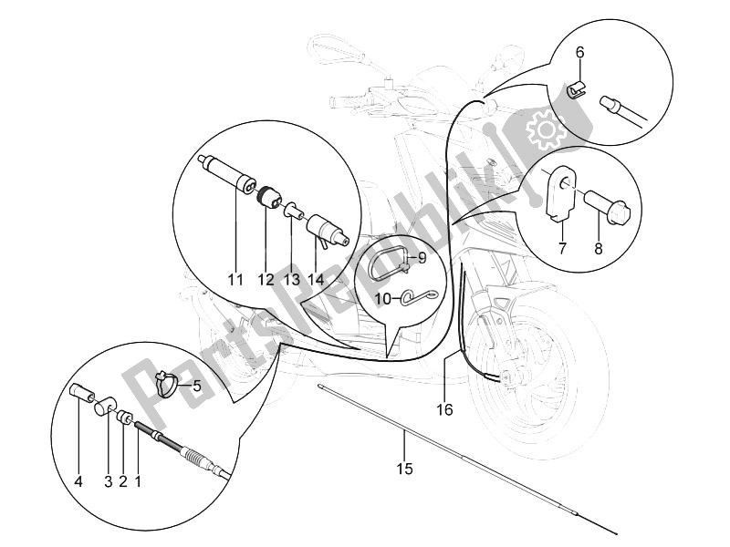 Todas las partes para Transmisiones de Piaggio Typhoon 50 2T E3 CH 2011