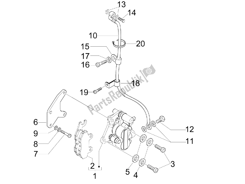 All parts for the Brakes Pipes - Calipers of the Piaggio X8 125 Street Euro 2 2006