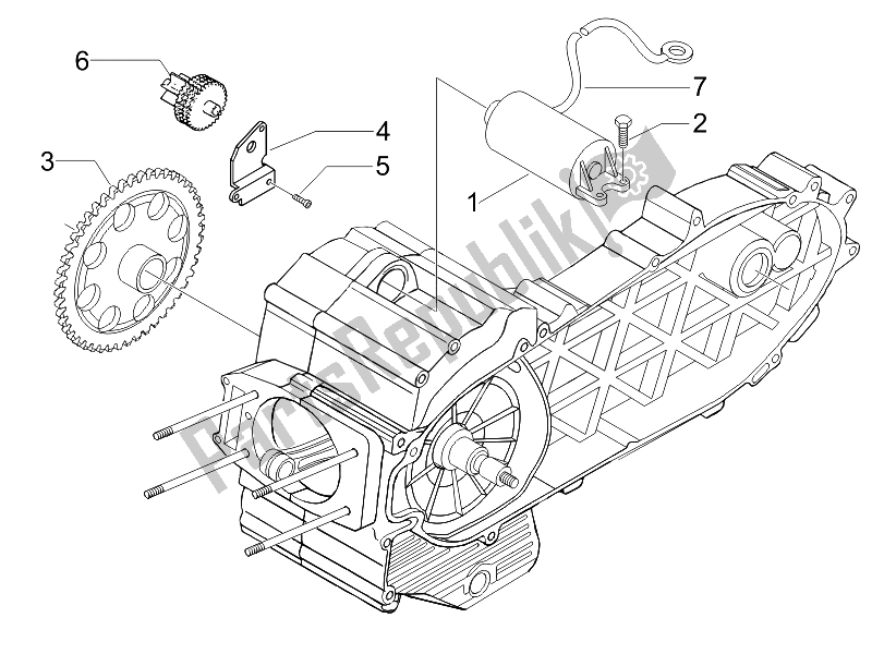 All parts for the Stater - Electric Starter of the Piaggio X EVO 400 Euro 3 2007