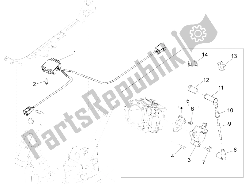 Todas las partes para Reguladores De Voltaje - Unidades De Control Electrónico (ecu) - H. T. Bobina de Piaggio X 10 125 4T 4V I E E3 2012