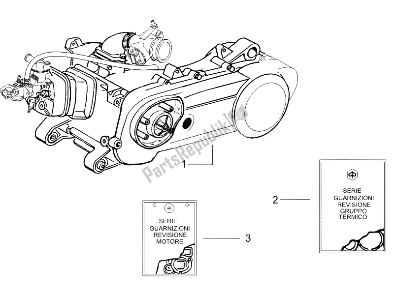 Toutes les pièces pour le Moteur, Assemblage du Piaggio NRG Power Pure JET 50 2010