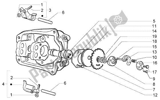 Toutes les pièces pour le Leviers à Bascule du Piaggio X8 125 2004