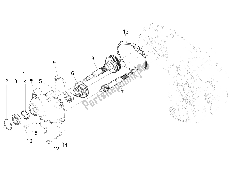 Tutte le parti per il Unità Di Riduzione del Piaggio MP3 500 LT Sport 2014