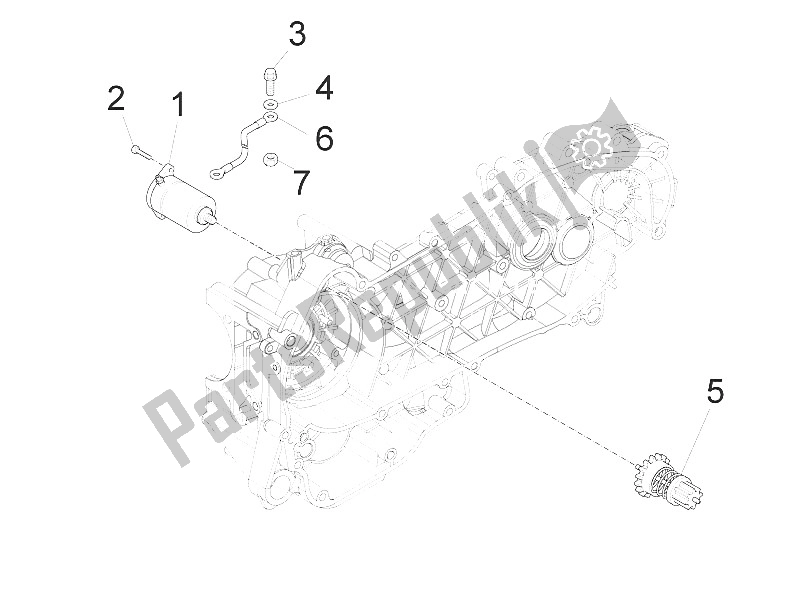 Toutes les pièces pour le Stater - Démarreur électrique du Piaggio Liberty 150 4T 2V IE E3 Vietnam 2011