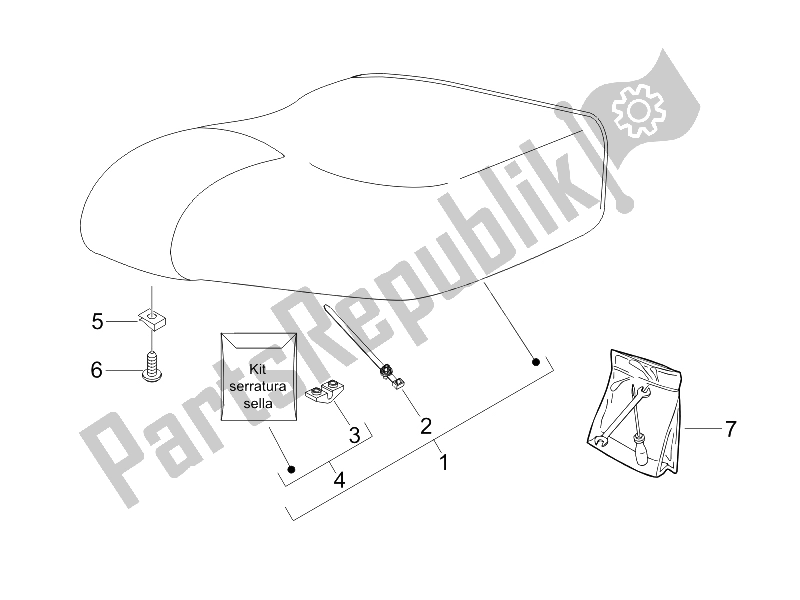 Toutes les pièces pour le Selle / Sièges du Piaggio Liberty 125 4T Sport E3 UK 2006