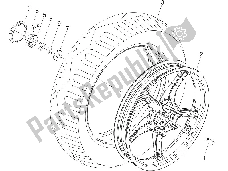 Toutes les pièces pour le Roue Arrière du Piaggio Liberty Elettrico PPT Austria Spain 50 2011