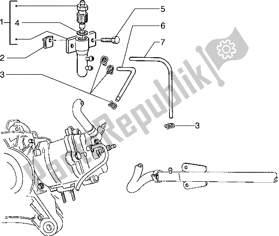 All parts for the Bleeding System of the Piaggio Hexagon 125 1996