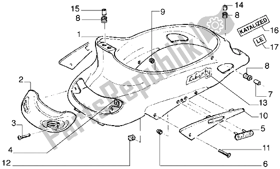 All parts for the Central Protection of the Piaggio Liberty 50 2T 1997