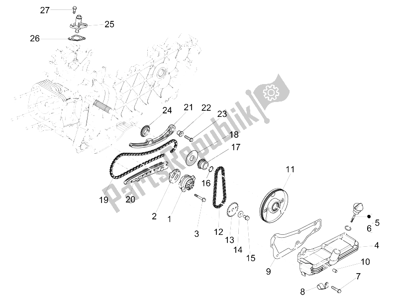 Toutes les pièces pour le La Pompe à Huile du Piaggio Liberty 125 4T Delivery E3 2009