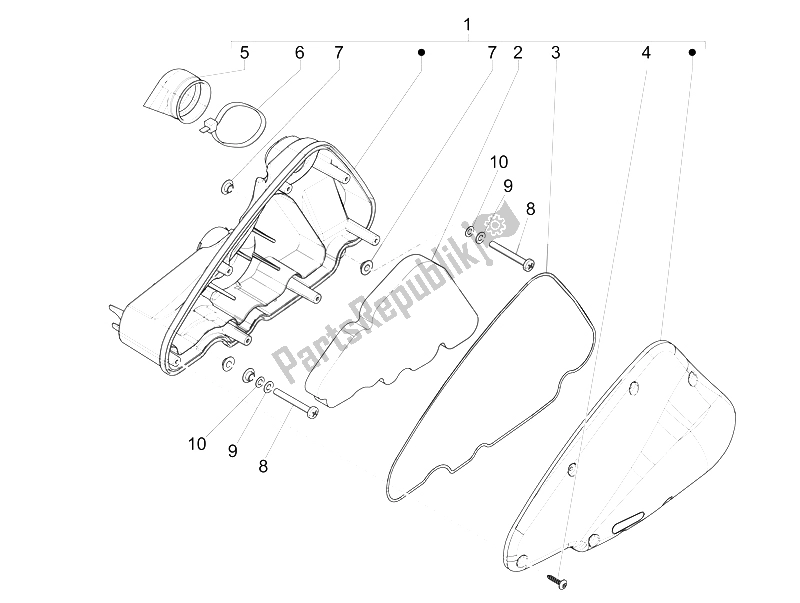 Todas las partes para Filtro De Aire de Piaggio Liberty 50 4T PTT 2009