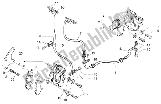 Toutes les pièces pour le Tuyaux De Frein-étriers De Frein du Piaggio X8 200 2004