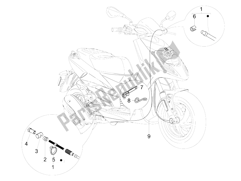 Toutes les pièces pour le Transmissions du Piaggio Typhoon 50 4T 4V E2 USA 2012