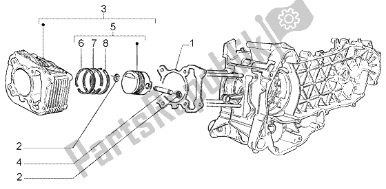 Toutes les pièces pour le Axe De Cylindre-piston-poignet, Assy du Piaggio Liberty 200 Leader RST 2002