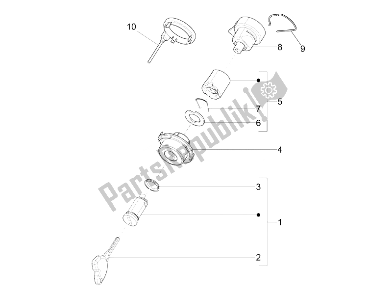 Toutes les pièces pour le Serrures du Piaggio Liberty 125 4T Delivery E3 2007