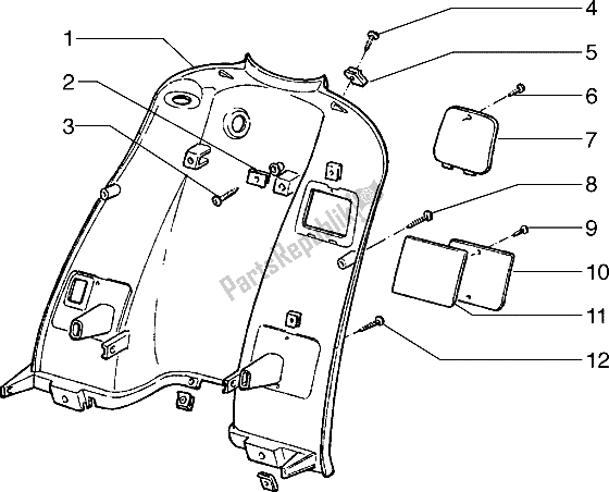 Todas las partes para Escudo Trasero de Piaggio Hexagon 125 1996