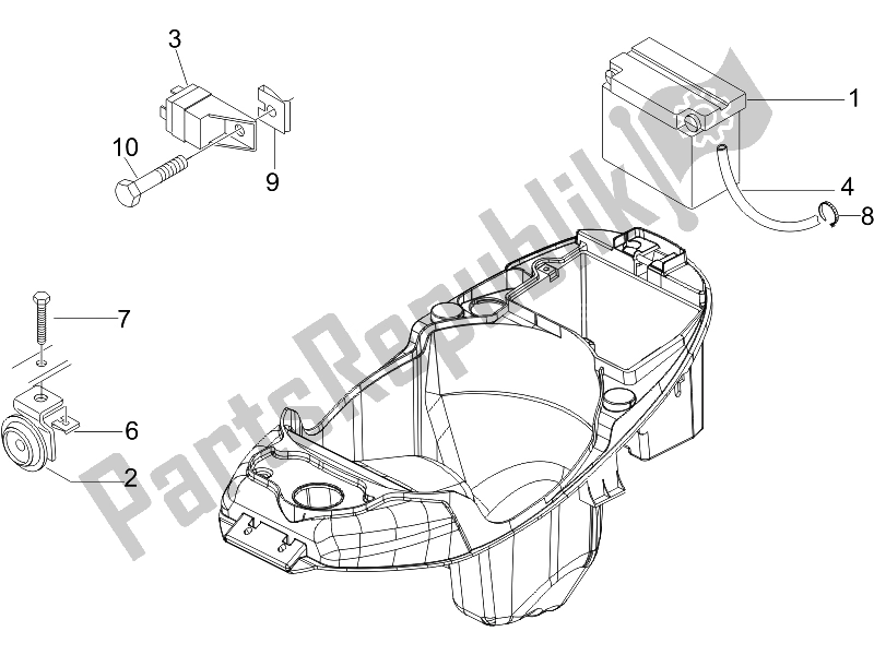 Toutes les pièces pour le Télécommandes - Batterie - Klaxon du Piaggio Liberty 50 2T Sport 2007