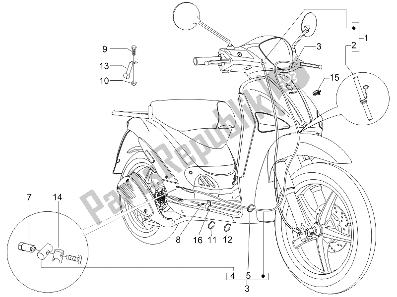 All parts for the Transmissions of the Piaggio Liberty 125 4T 2V IE PTT I 2012