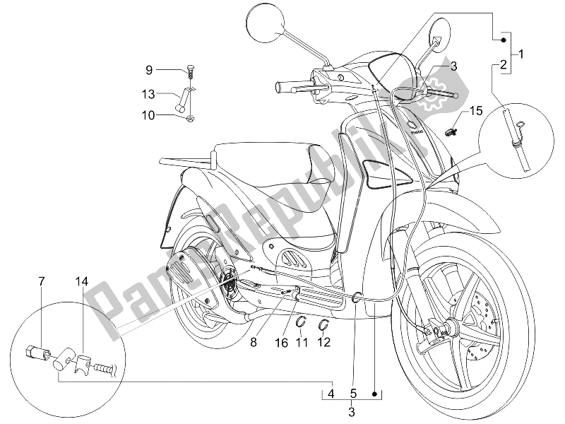 All parts for the Transmissions of the Piaggio Liberty 125 4T 2V IE PTT I 2012