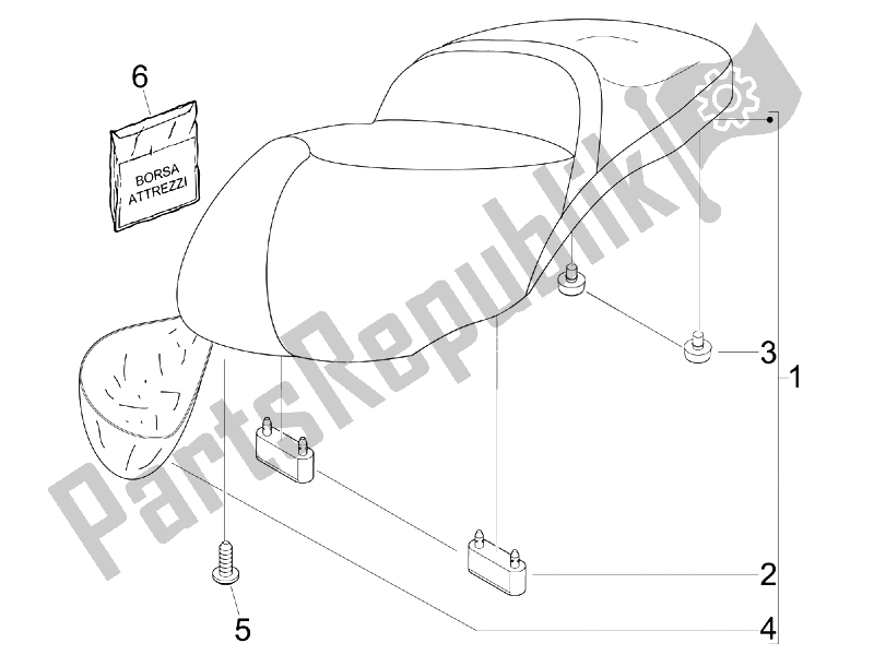 Toutes les pièces pour le Selle / Sièges du Piaggio Beverly 250 Cruiser E3 2007