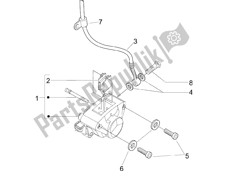 All parts for the Brakes Pipes - Calipers of the Piaggio Liberty 50 4T Sport 2006