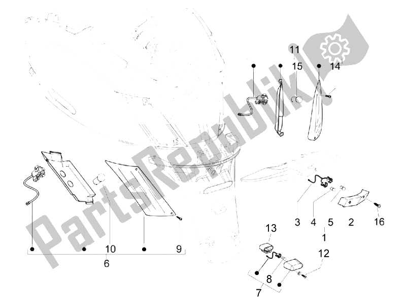 Wszystkie części do Reflektory Tylne - Kierunkowskazy Piaggio ZIP 50 SP Euro 2 2006