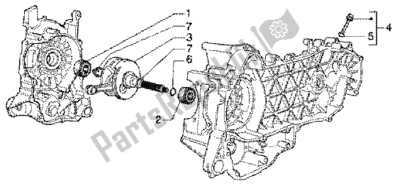 All parts for the Crankshaft of the Piaggio Super Hexagon GTX 125 2003