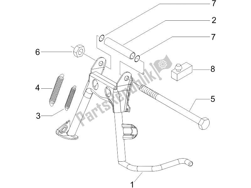 Alle onderdelen voor de Stand / S van de Piaggio Liberty 200 4T Sport 2006
