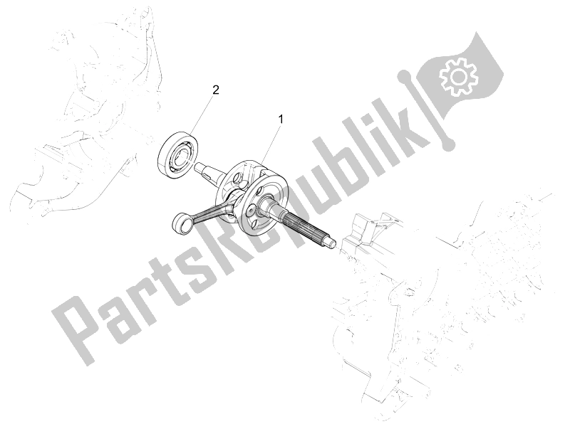 All parts for the Crankshaft of the Piaggio Liberty 50 4T Delivery 2010