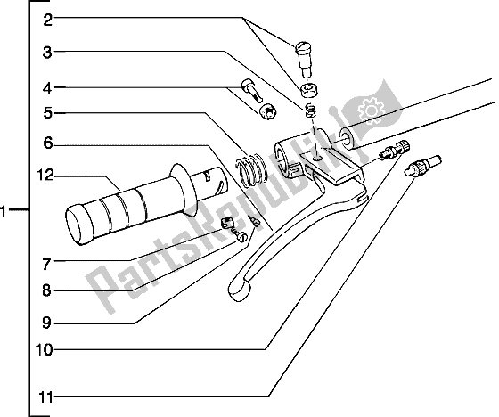 Toutes les pièces pour le Composants De Guidon du Piaggio Typhoon 50 X 1999