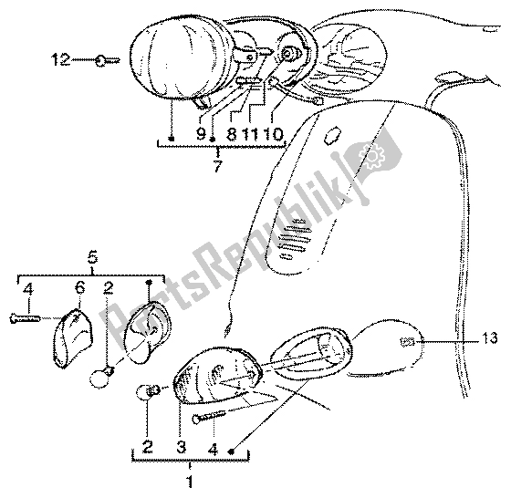 Toutes les pièces pour le Unité Optique du Piaggio Liberty 50 4T 2001