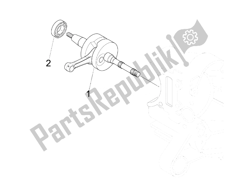 All parts for the Crankshaft of the Piaggio Liberty 50 4T PTT B NL 2007