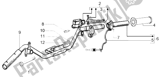 All parts for the Handlebars Component Parts of the Piaggio FLY 50 4T 2004