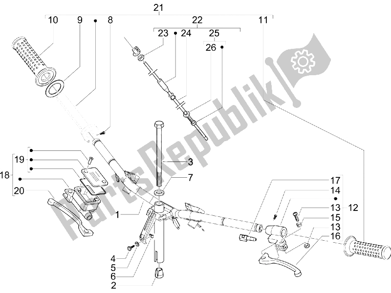 Tutte le parti per il Manubrio - Master Cil. Del Piaggio ZIP 100 4T 2006