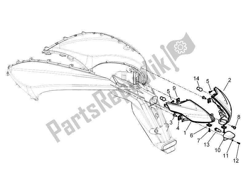 Todas las partes para Faros Traseros - Luces Intermitentes de Piaggio Beverly 300 RST S 4T 4V IE E3 2010