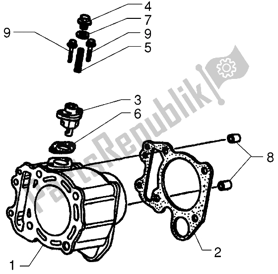 All parts for the Cylinder of the Piaggio X9 250 2006