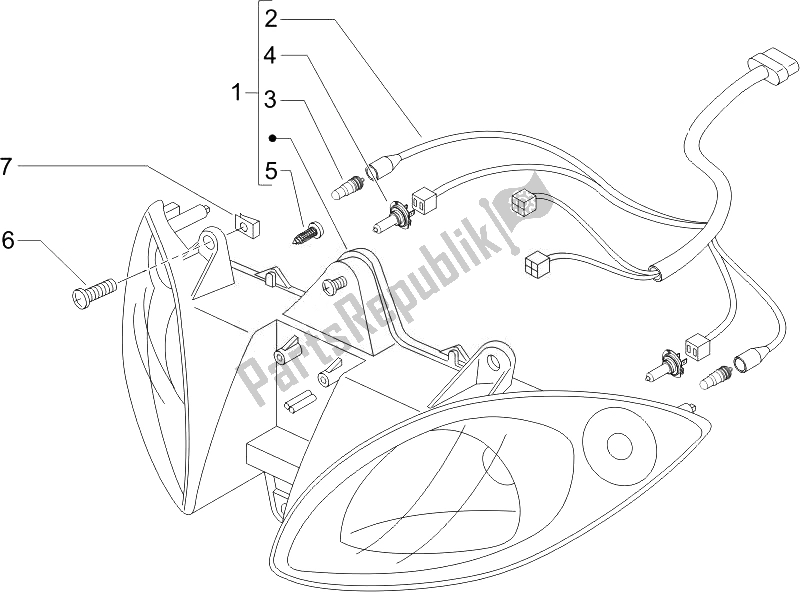 Toutes les pièces pour le Phares Avant - Clignotants du Piaggio X9 125 Evolution Euro 3 2007