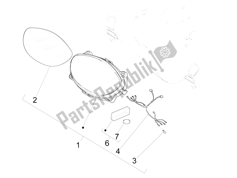 Todas las partes para Tablero Combinado De Medidor de Piaggio FLY 150 4T E2 E3 Vietnam 2012