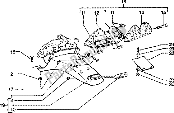 Tutte le parti per il Fanale Posteriore-protezione Posteriore del Piaggio Skipper 150 4T 2000