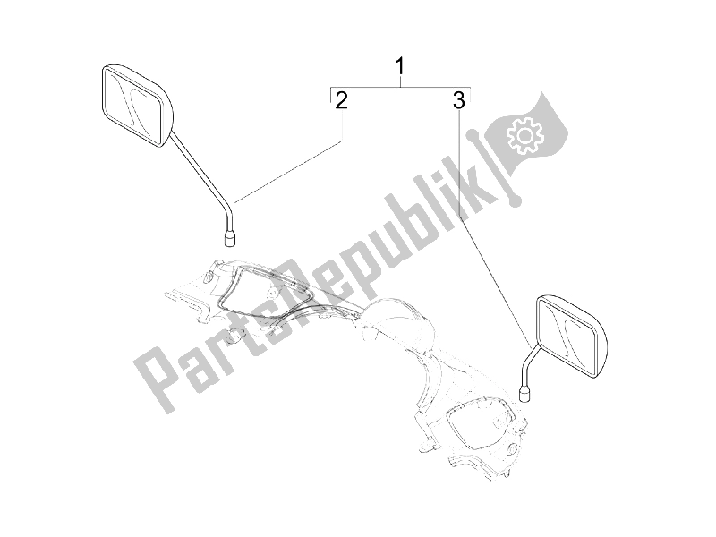 Tutte le parti per il Specchio / I Di Guida del Piaggio Beverly 400 IE Tourer E3 2008