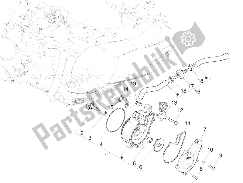 Tutte le parti per il Pompa Di Raffreddamento del Piaggio Medley 150 4T IE ABS EU 2016