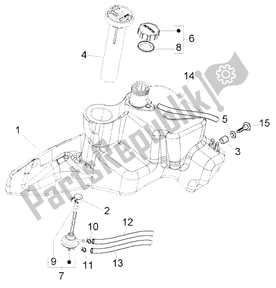 Toutes les pièces pour le Réservoir D'essence du Piaggio FLY 150 4T 2004