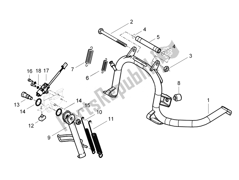 Todas las partes para Soporte / S de Piaggio Beverly 350 4T 4V IE E3 Sport Touring 2014