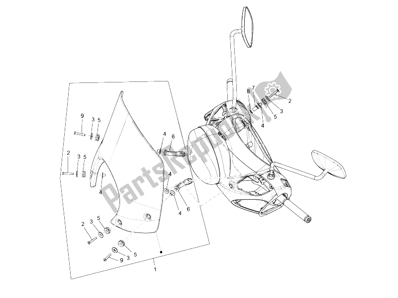 Toutes les pièces pour le Pare-brise - Verre du Piaggio Beverly 250 Tourer E3 2007