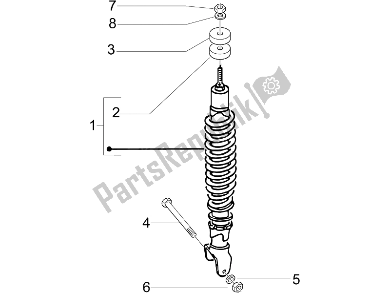 Toutes les pièces pour le Suspension Arrière - Amortisseur / S du Piaggio Liberty 50 4T Delivery 2006