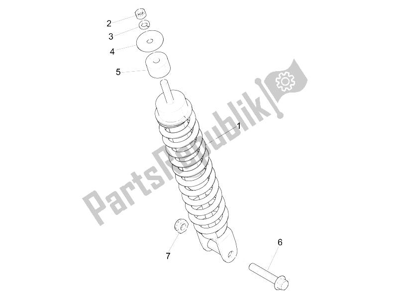 All parts for the Rear Suspension - Shock Absorber/s of the Piaggio Liberty 50 4T PTT 2009