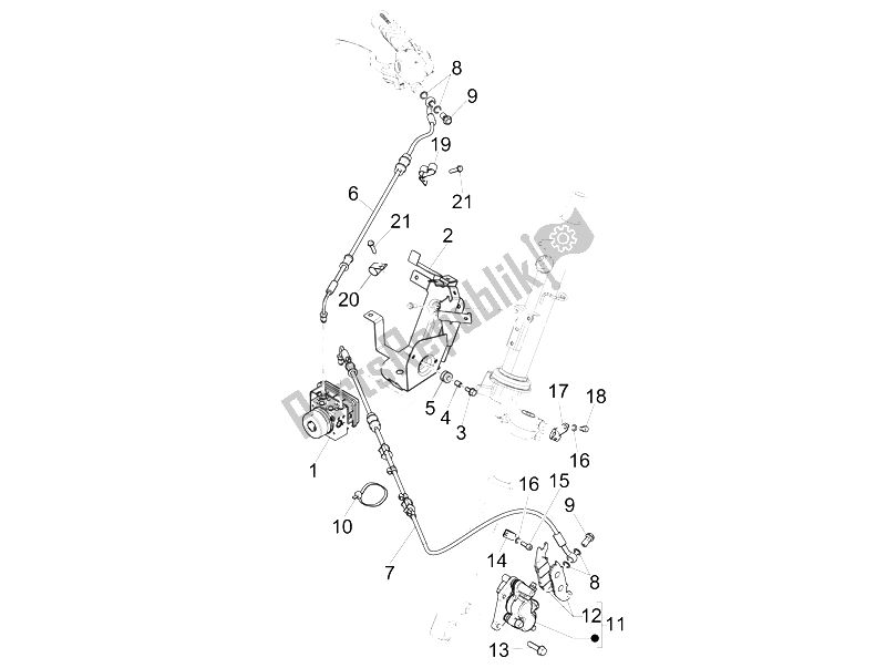 All parts for the Brakes Pipes - Calipers (abs) of the Piaggio Liberty 150 Iget 4T 3V IE ABS 2015